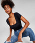 Now This Trendy Plus Size Square Neck Bodysuit